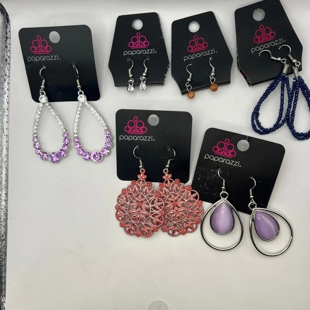 Paparazzi pierced earrings set of 6  NWT